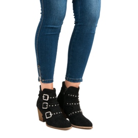 Casual högklackade stövlar svart 1