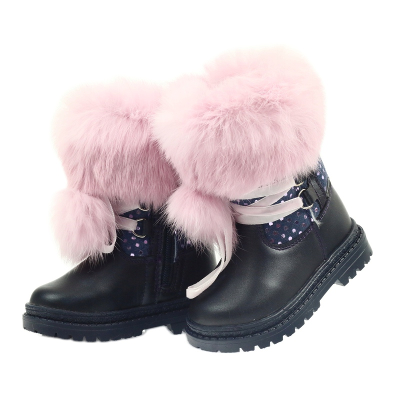 Bartek Flickstövlar i skinn med päls 216390-013 blå 3