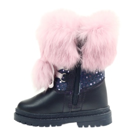 Bartek Flickstövlar i skinn med päls 216390-013 blå 2