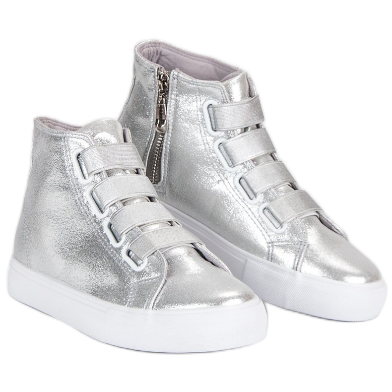 Silver sneakers ovanför fotleden grå 1