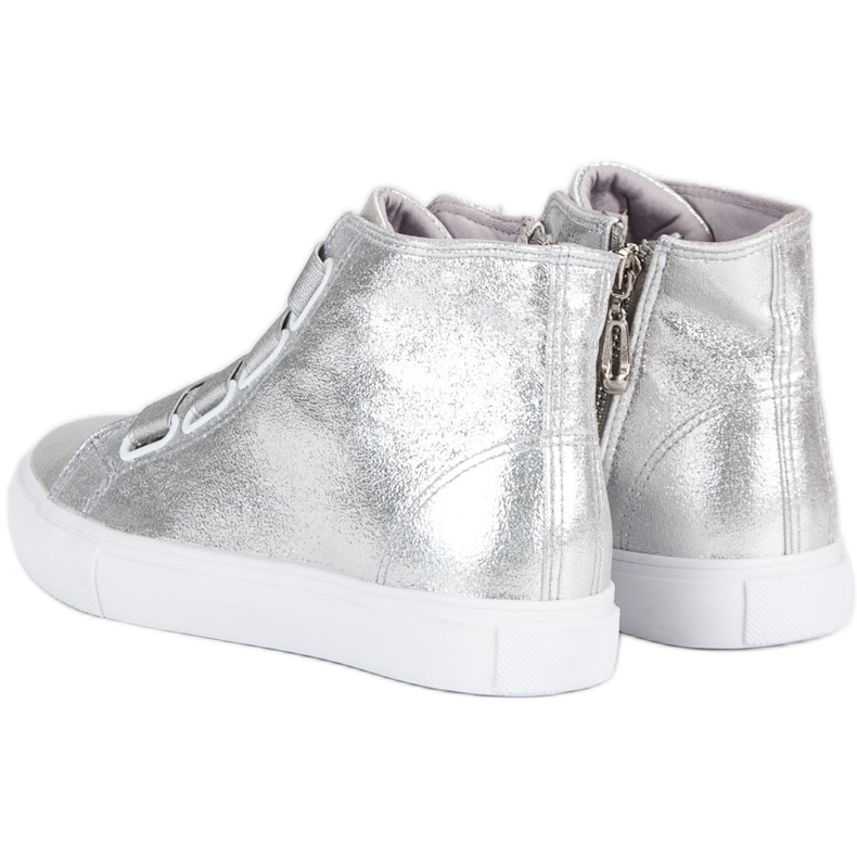 Silver sneakers ovanför fotleden grå 2