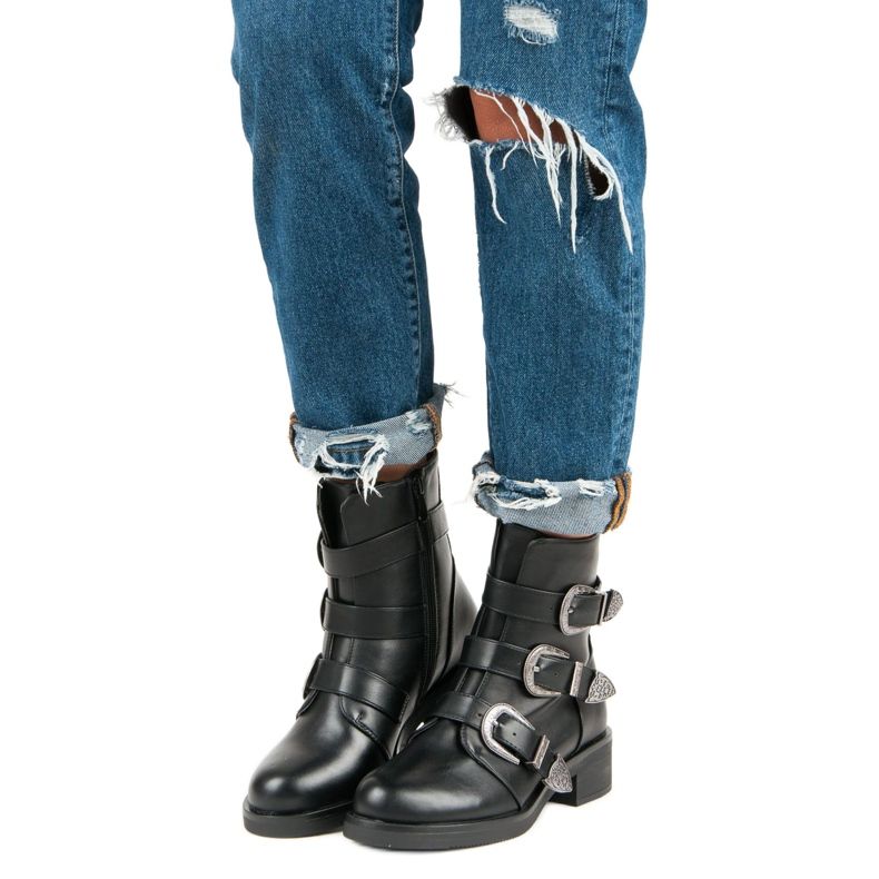 Ideal Shoes Trendiga stövlar för hösten svart 1