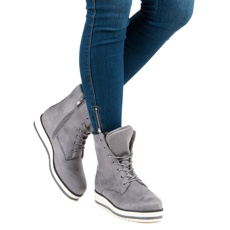 Varma, bundna fotkängor grå 2