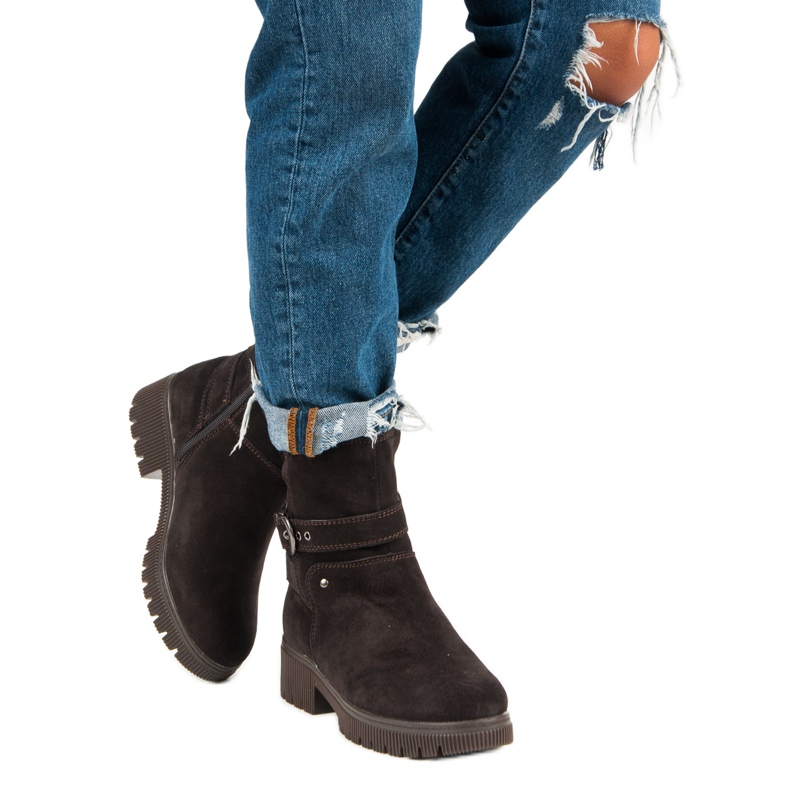 Varma läderstövlar brun 2