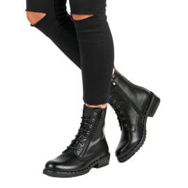 Filippo Tied Worker -stövlar svart 1