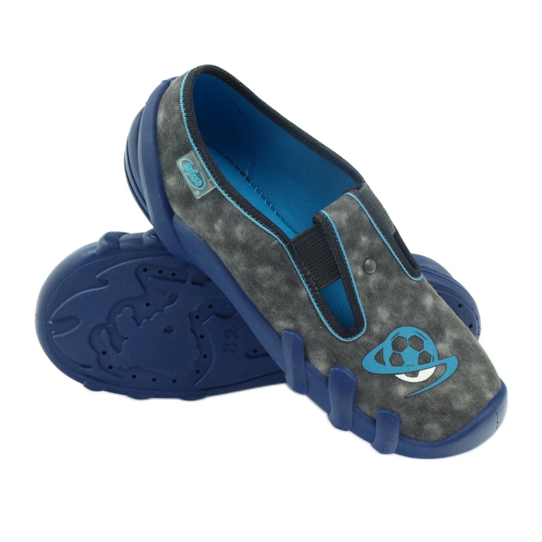 Befado barnskor tofflor 290y163 blå grå 3