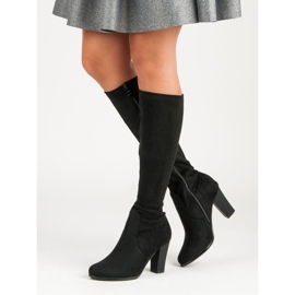 Mocka stövlar på stolpen svart 1