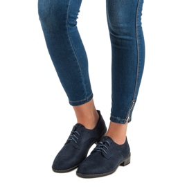 Marquiz Marinblå skor med snörning 1