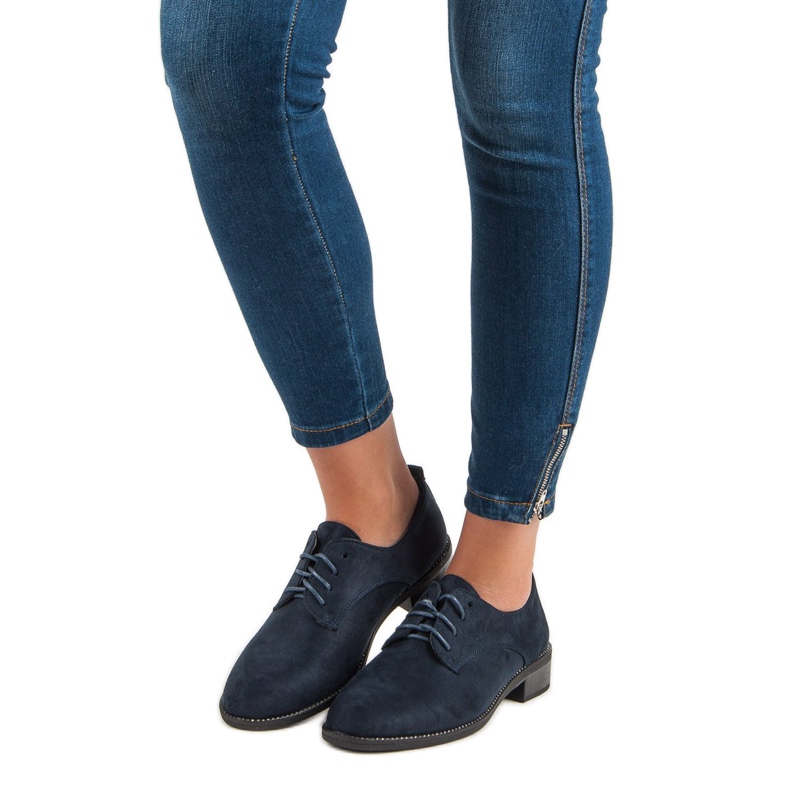Marquiz Marinblå skor med snörning 1