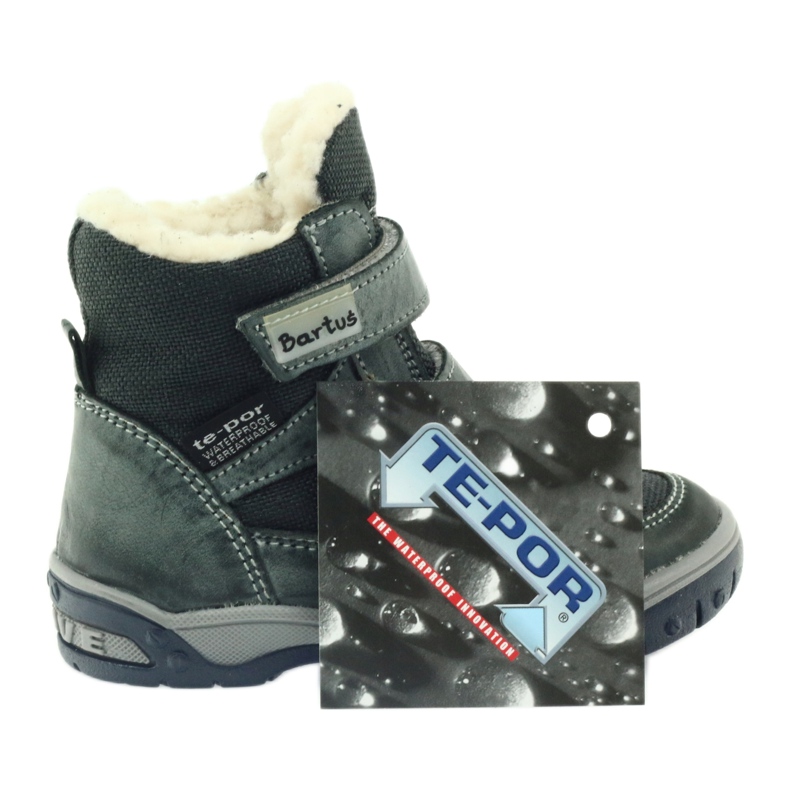 Läderskor med en Bartuś membranstövlar grå 5