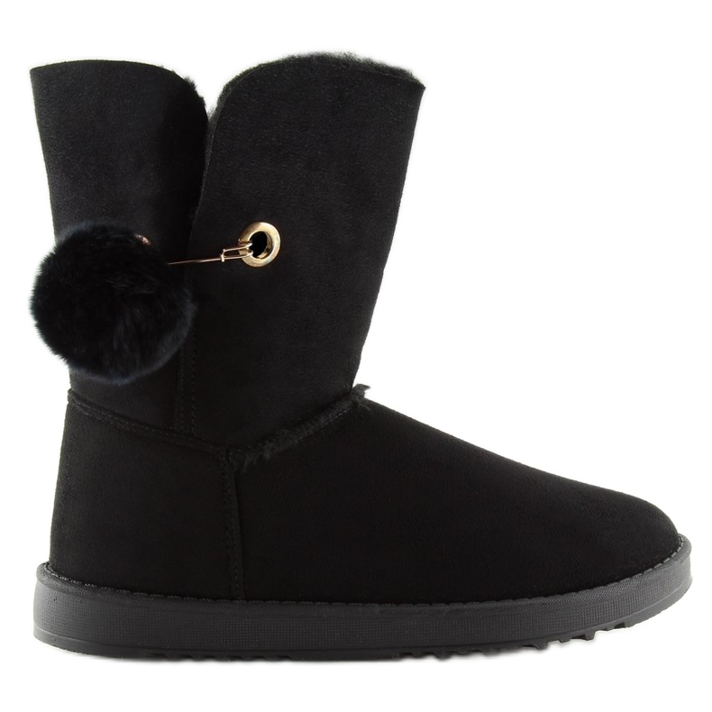 Svart emusy med pompon SP04P svart 1