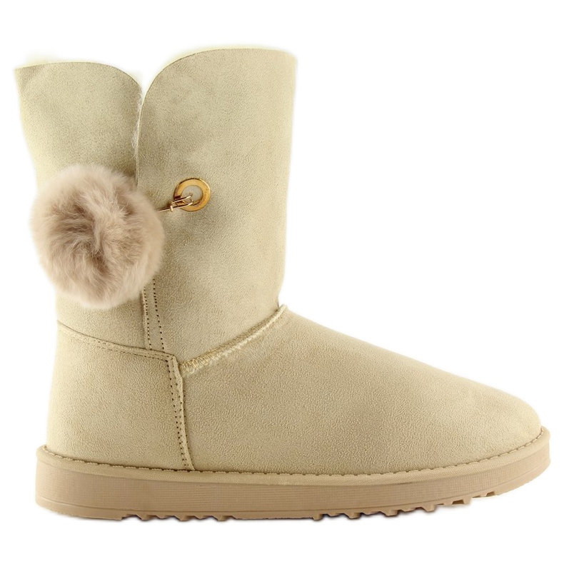 Emusy med pompongbeige SP04P beige 2