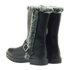 American Club Svarta långa stövlar med päls 5