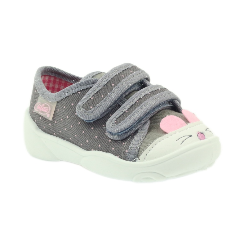 Befado barnskor tofflor sneakers 907P101 grå rosa 1