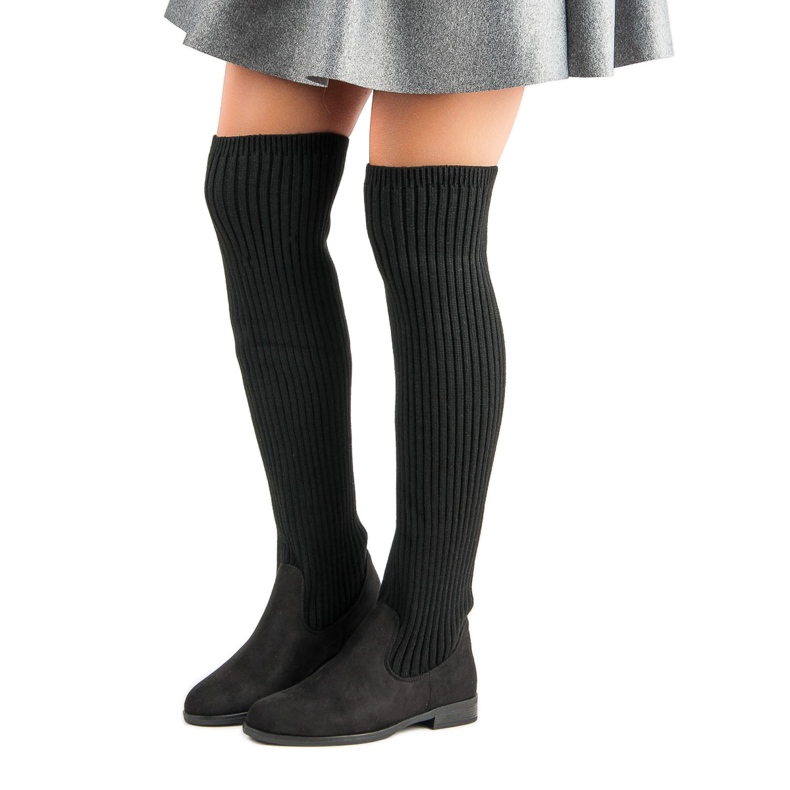 Bestelle Knäskor med platta klackar svart 1