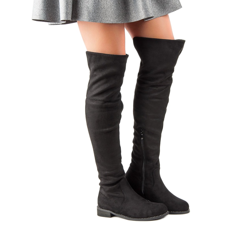 Seastar Platta lårstövlar svart 1