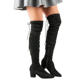 Vices Svarta lårstövlar i Spitz 1