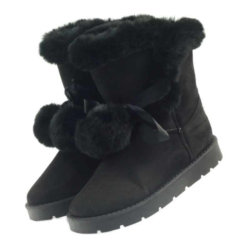 Svart Emusy Mukluki med pompom 3