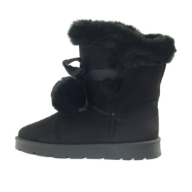 Svart Emusy Mukluki med pompom 2