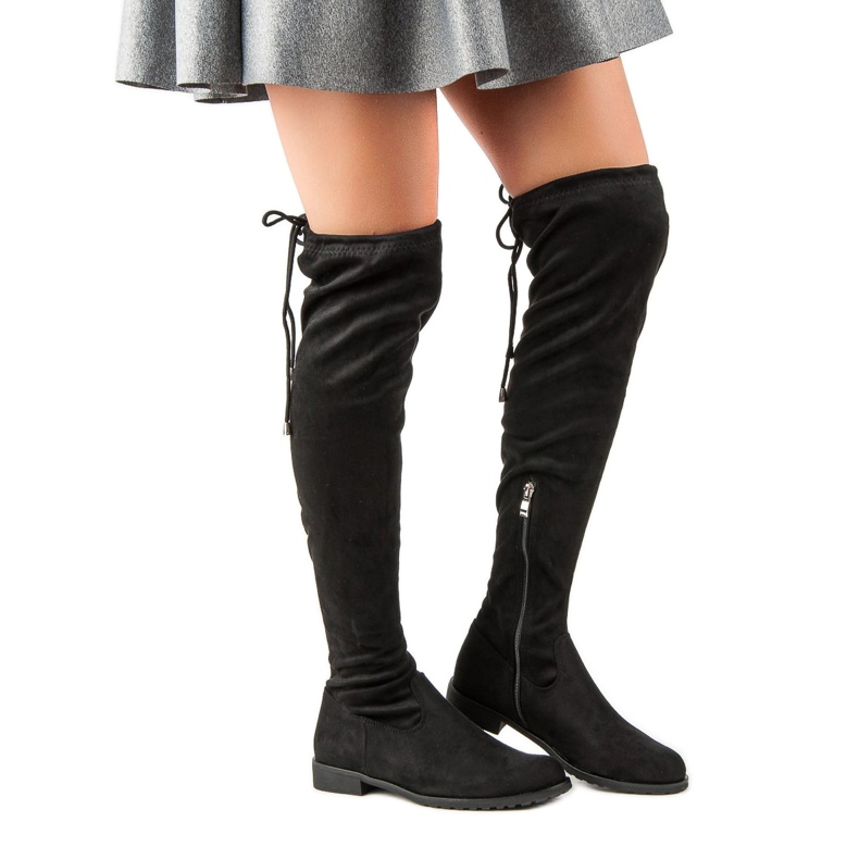 Bello Star Svarta stövlar ovanför knäet 1