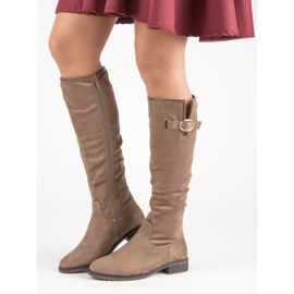 Super Me Klassiska stövlar i mocka brun 2