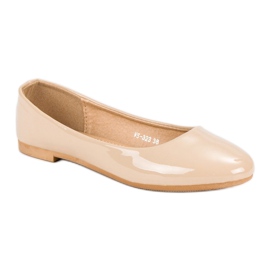 Top Shoes Lackerade ballerinor brun 1