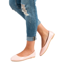 Top Shoes Lackerade ballerinor rosa 1