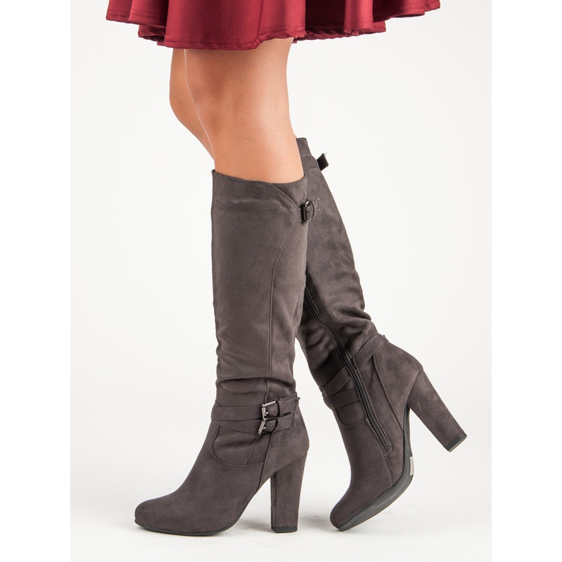 Groto Gogo Mocka stövlar på stolpen grå 1