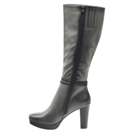 M.Daszyński Stövlar på stolpen Daszyński AM61 svart grå 2