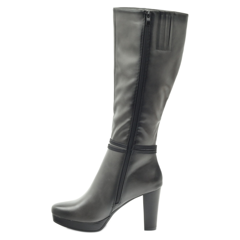 M.Daszyński Stövlar på stolpen Daszyński AM61 svart grå 2