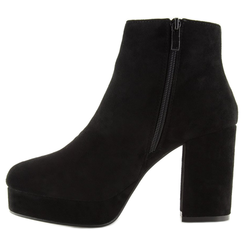 Svarta stövlar med bred klack YQ207 Svart 1