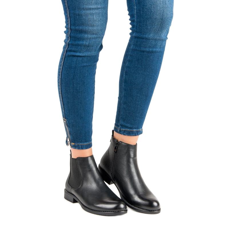 J. Star Låga Chelsea -stövlar svart 1