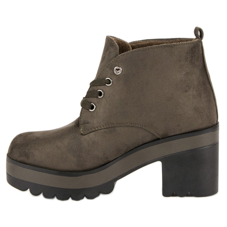 Lätta högklackade stövlar grön 2