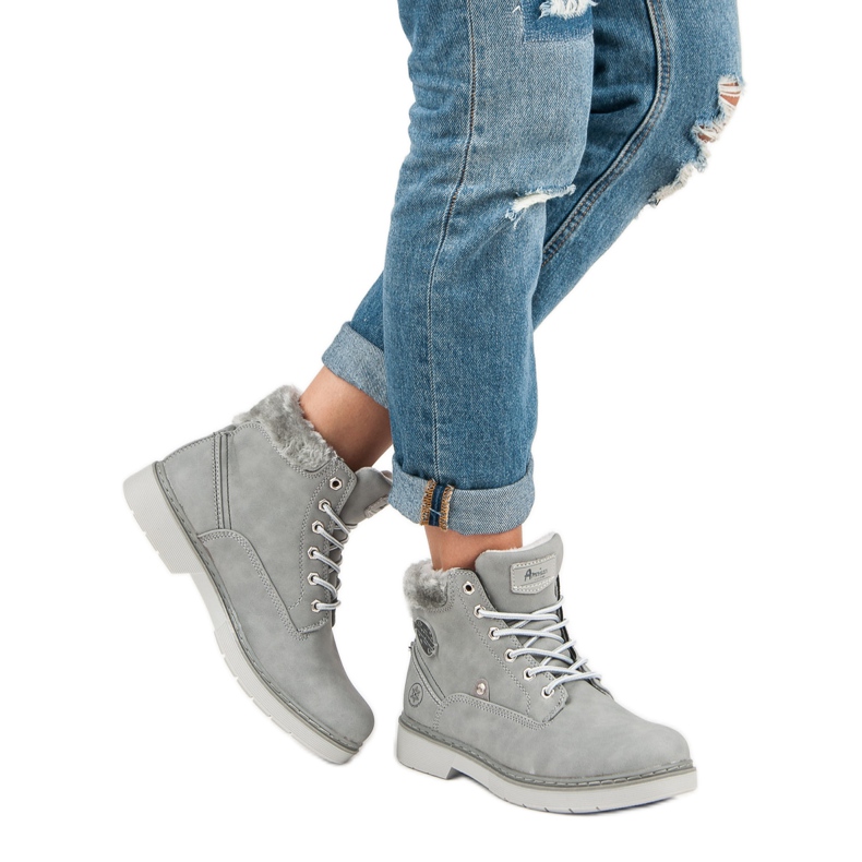 American Club Varma amerikanska fällare grå 2