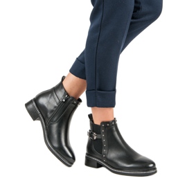 Vinceza Svarta stövlar med strass 1