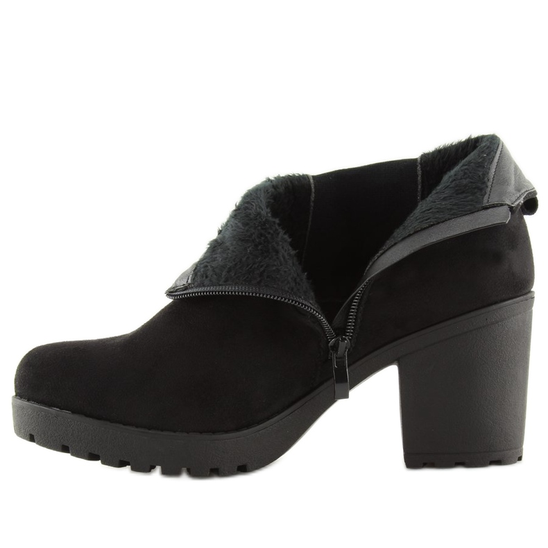 Svarta stövlar med breda klackar E5106 Svart 2