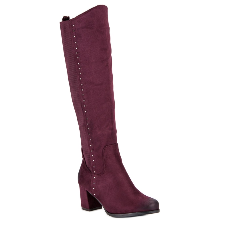 Bekväma VINCEZA högklackade stövlar röd 1