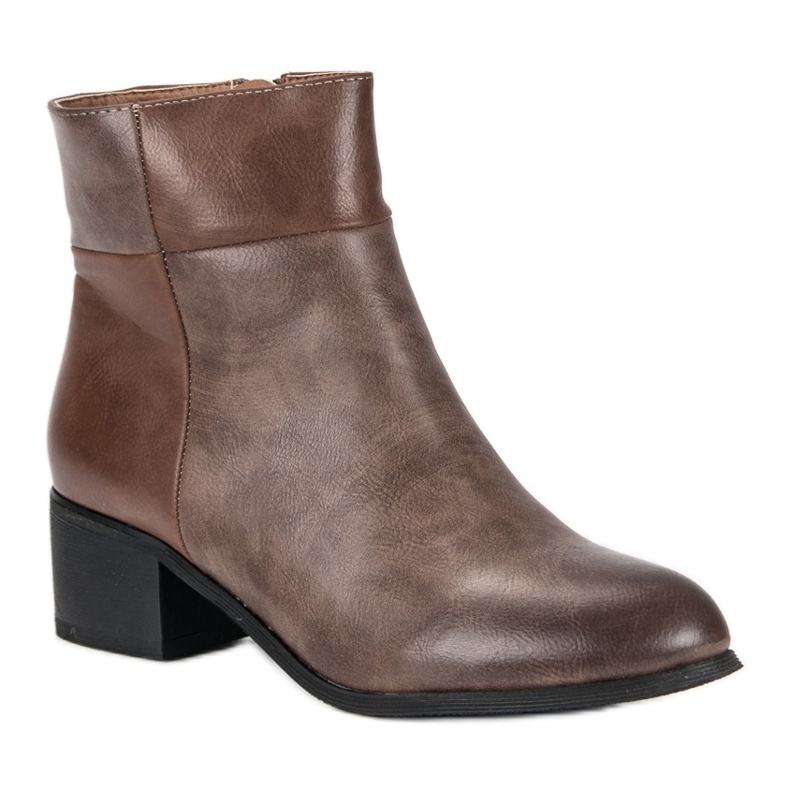 Small Swan Klassiska högklackade stövlar svart brun 1