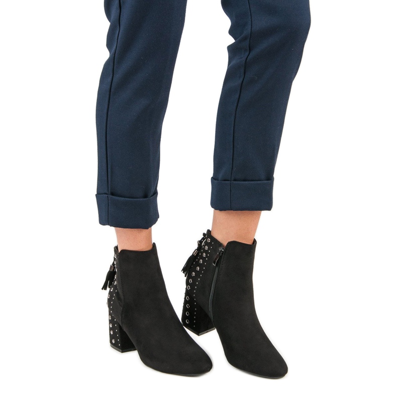 Eleganta stövlar i mocka svart 1