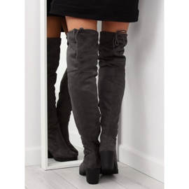 Knäskor med breda klackar grå BH108-HB Grå 2