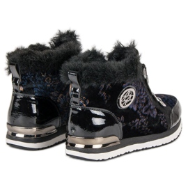 Aclys Moderiktiga knutna sneakers svart mångfärgad 1