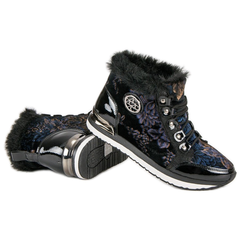 Aclys Moderiktiga knutna sneakers svart mångfärgad 2