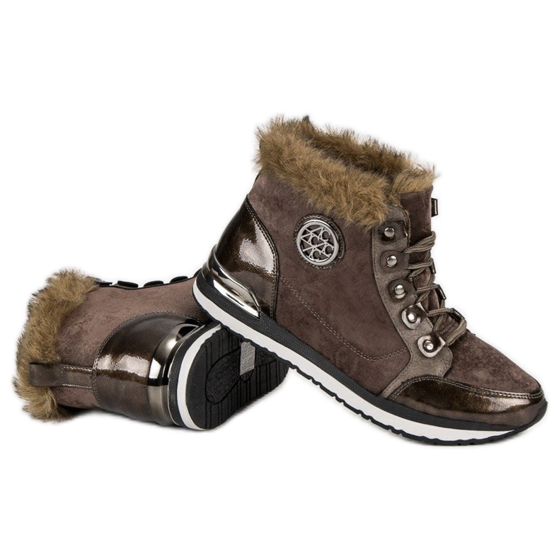 Aclys Moderiktiga knutna sneakers brun 2