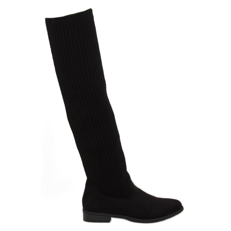 Svarta lårstövlar BM102 svart 2