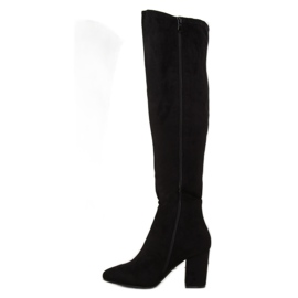 Svarta högklackade stövlar BH133-HB svart 2