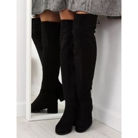 Svarta högklackade stövlar BH129-HB 2