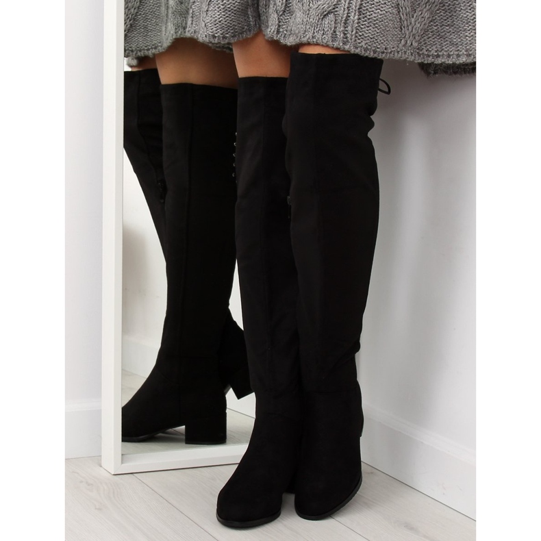 Svarta högklackade stövlar BH129-HB 2