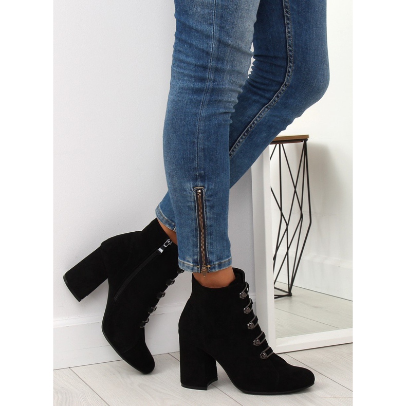 Svarta OM-15 svarta högklackade stövlar 2