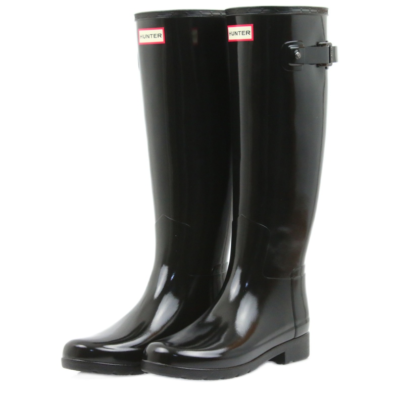 Hunter KVINNORS ORIGINALA Raffinerade glans svart 5