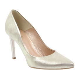 Espinto metallpumpar på złote 456/72 häl gyllene 1